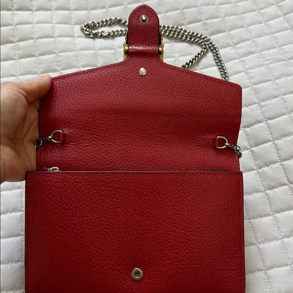 Gucci Dionysus Red leather Wallet on chain /WOC - Picture 4 of 12